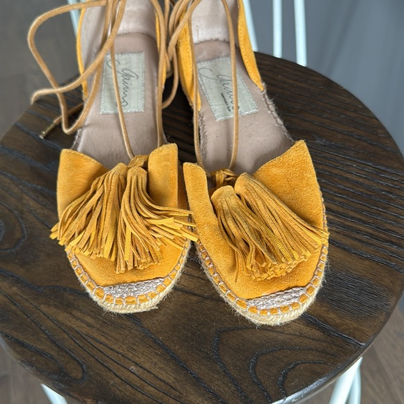 Gaimo Mustard Suede Espadrille Flats – Made in Spain- Euro Summer size 6 - Picture 7 of 8